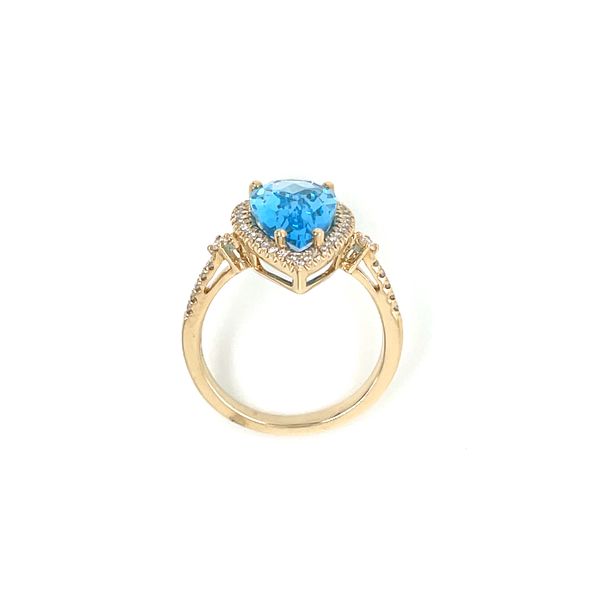 14KY Gold Pear Blue Topaz Ring with Diamonds Image 5 Franzetti Jewelers Austin, TX