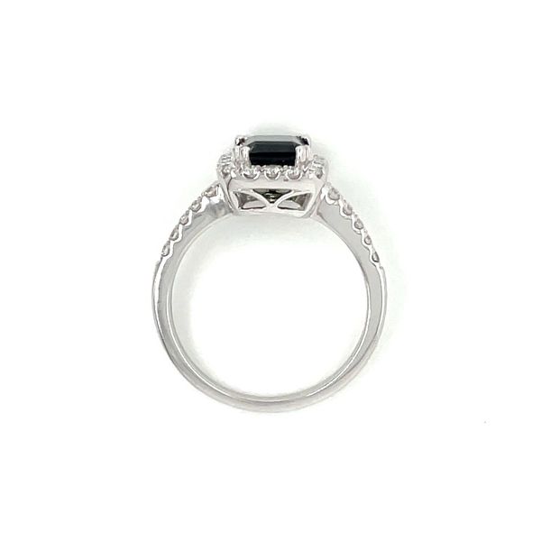 14KW Gold Emerald Cut Green Tourmaline Ring with Diamonds Image 5 Franzetti Jewelers Austin, TX