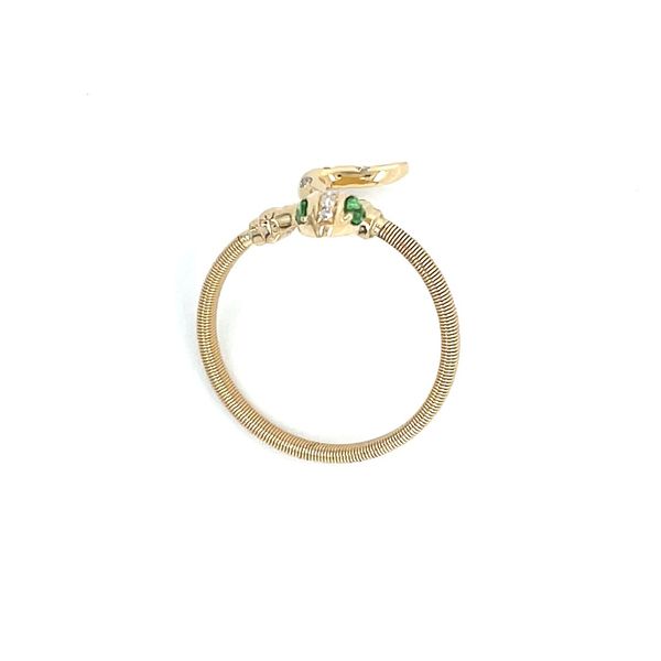 14KY Gold Serpent Ring with Tsavorites & Diamonds Image 5 Franzetti Jewelers Austin, TX