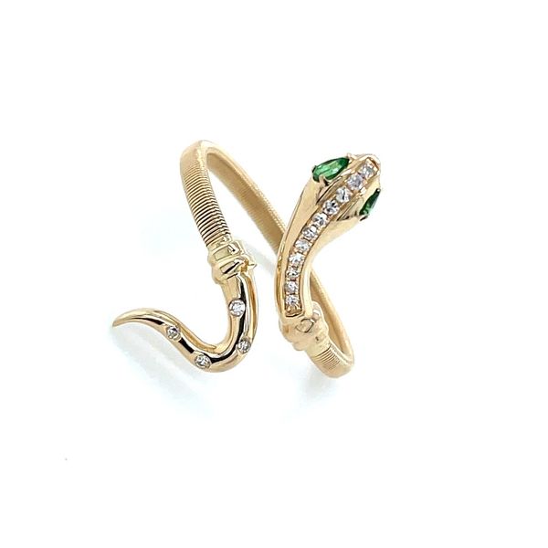 14KY Gold Serpent Ring with Tsavorites & Diamonds Franzetti Jewelers Austin, TX