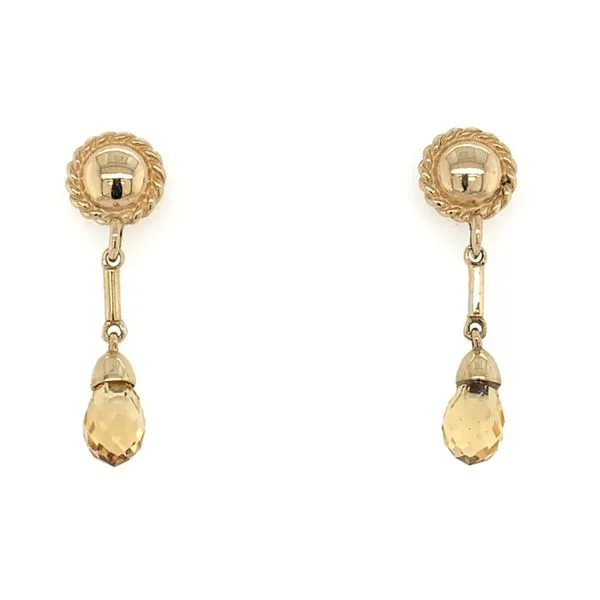 14K Yellow Gold Citrine Dangle Earrings Franzetti Jewelers Austin, TX