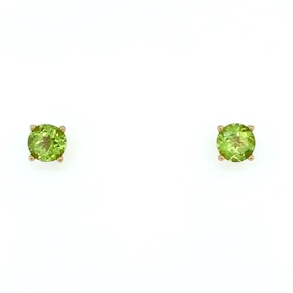 14K Yellow Gold 5 mm Round Peridot Stud Earrings Franzetti Jewelers Austin, TX