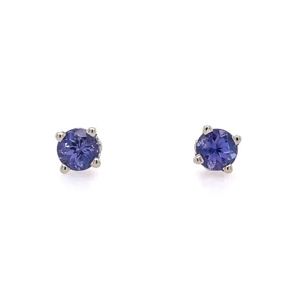 14K White Gold Tanzanite 4-Prong Stud Earrings 1.20 CTW Franzetti Jewelers Austin, TX