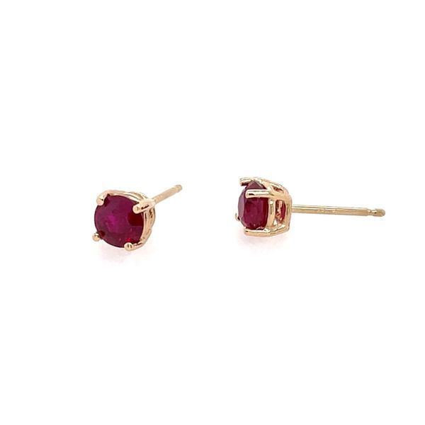 14K Yellow Gold Ruby Stud Earrings 1.15 CTW Image 2 Franzetti Jewelers Austin, TX