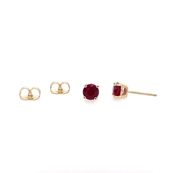 14K Yellow Gold Ruby Stud Earrings 1.15 CTW Image 3 Franzetti Jewelers Austin, TX