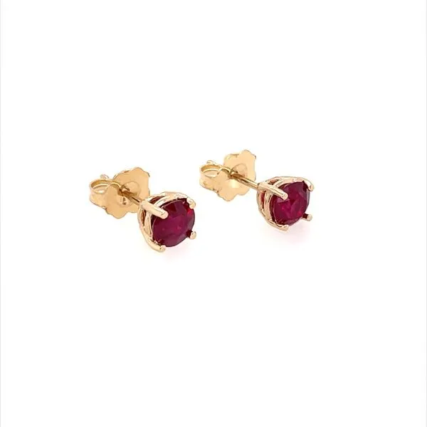 14K Yellow Gold Ruby Stud Earrings 1.15 CTW Image 4 Franzetti Jewelers Austin, TX
