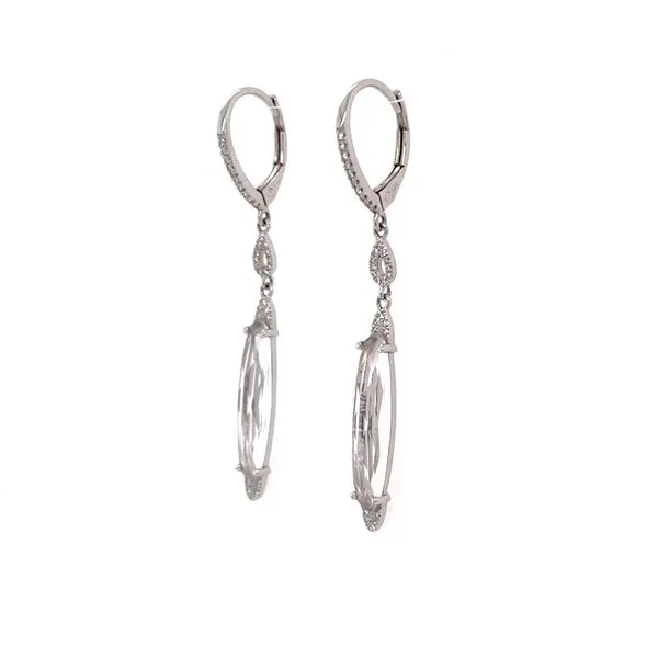 14K White Gold White Topaz & Diamond Dangle Earrings Franzetti Jewelers Austin, TX