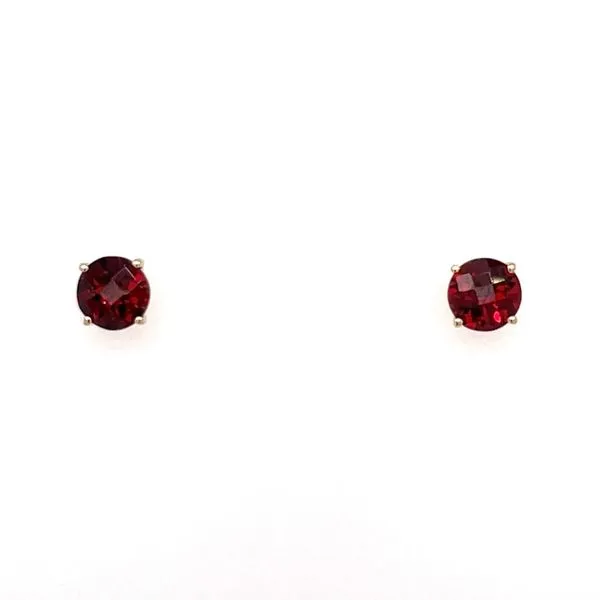 14KY Gold 5 mm Garnet Stud Earrings 1.10 CTW Image 3 Franzetti Jewelers Austin, TX