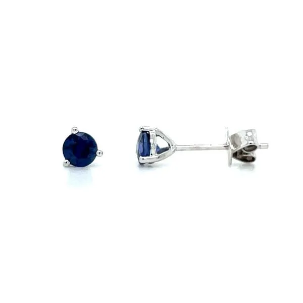 14KW Gold 4 mm Blue Sapphire Stud Earrings 0.63 Carats Franzetti Jewelers Austin, TX