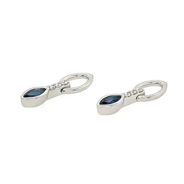 14KW Gold Sapphire Ear Charms for Huggie Hoop Earrings Image 3 Franzetti Jewelers Austin, TX