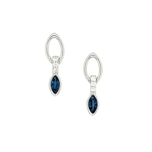 14KW Gold Sapphire Ear Charms for Huggie Hoop Earrings Franzetti Jewelers Austin, TX