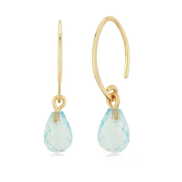14KY Gold Mini Blue Topaz Dangle Earrings Franzetti Jewelers Austin, TX