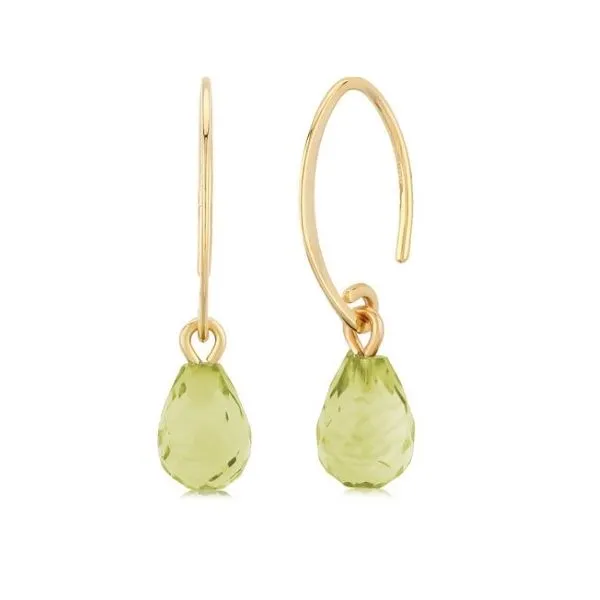 14KY Gold Mini Peridot Dangle Earrings Franzetti Jewelers Austin, TX