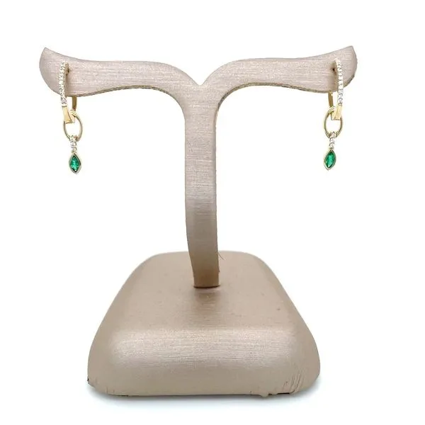 14KY Gold Emerald Ear Charms for Huggie Hoop Earrings Image 4 Franzetti Jewelers Austin, TX