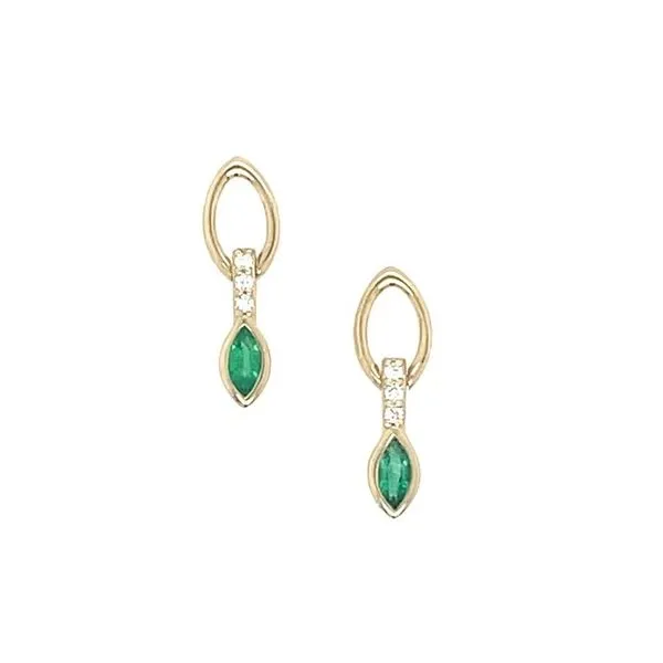14KY Gold Emerald Ear Charms for Huggie Hoop Earrings Franzetti Jewelers Austin, TX