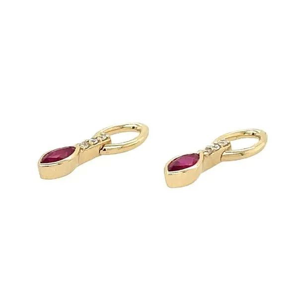 14KY Gold Ruby Ear Charms for Huggie Hoop Earrings Image 3 Franzetti Jewelers Austin, TX