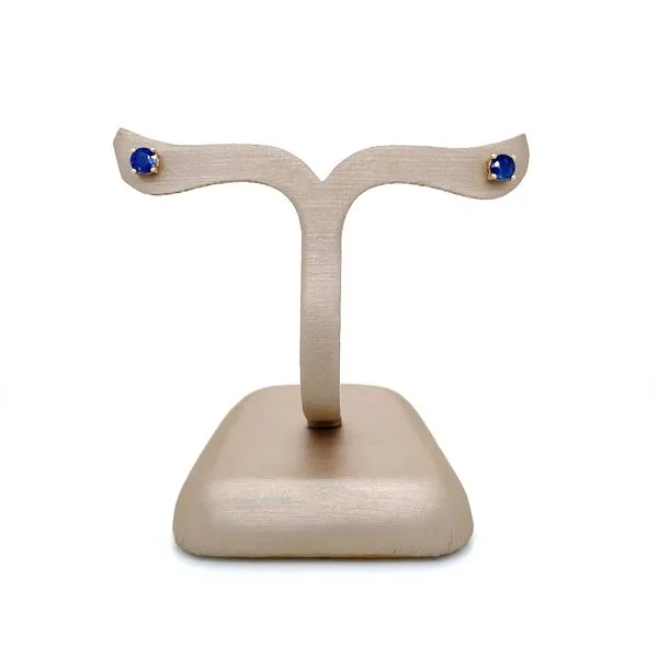 14KY Gold 4 mm Round Blue Sapphires Stud Earrings Image 4 Franzetti Jewelers Austin, TX