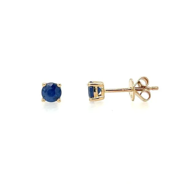 14KY Gold 4 mm Round Blue Sapphires Stud Earrings Franzetti Jewelers Austin, TX