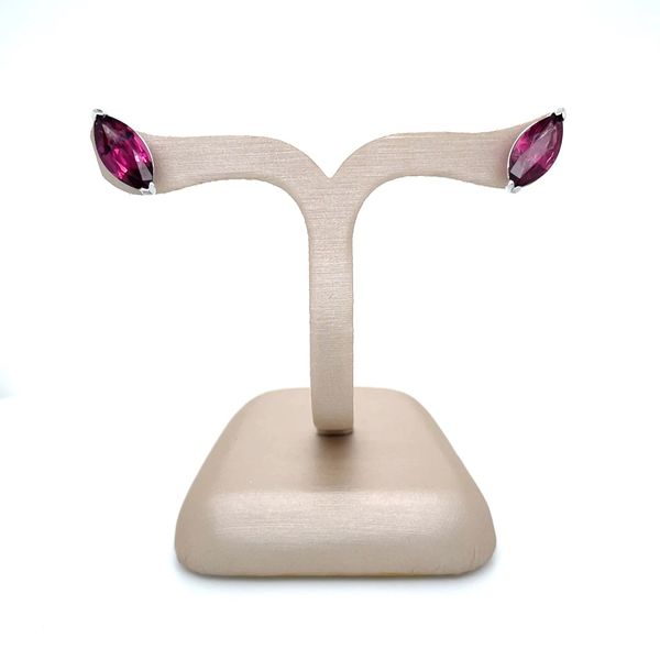 Sterling Silver Marquise Rhodalite Garnet Stud Earrings Image 3 Franzetti Jewelers Austin, TX