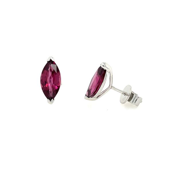 Sterling Silver Marquise Rhodalite Garnet Stud Earrings Franzetti Jewelers Austin, TX