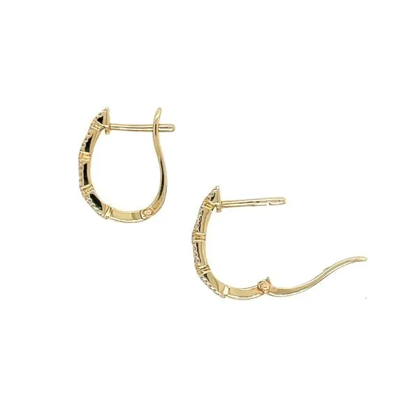 14KY Gold Ruby & Diamond Hoop Earrings Image 4 Franzetti Jewelers Austin, TX