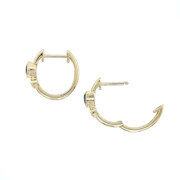 14KY Gold Pear Blue Sapphire & Diamond Hoop Earrings Image 4 Franzetti Jewelers Austin, TX