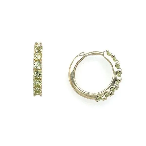 14KY Gold Peridot 14 mm Huggie Hoop Earrings Franzetti Jewelers Austin, TX