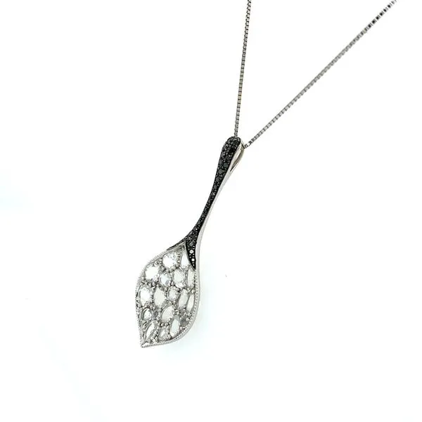 14KW Gold Moonstone & Black Diamond Pendant Image 3 Franzetti Jewelers Austin, TX
