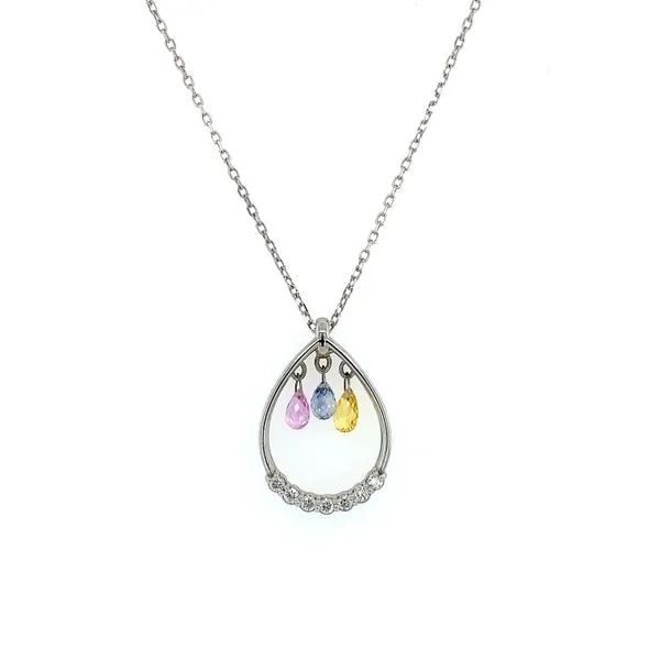 14KW Gold Briolette Sapphire Pendant Image 3 Franzetti Jewelers Austin, TX