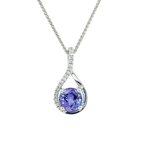 14KW Gold 0.63 Ct Tanzanite & Diamond Pendant Image 2 Franzetti Jewelers Austin, TX