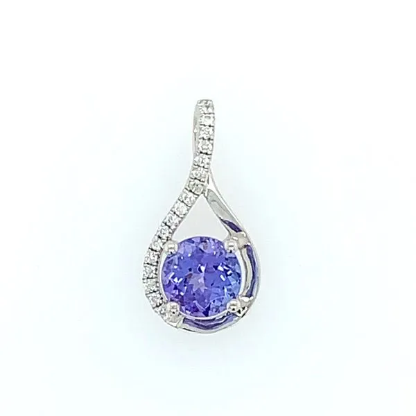 14KW Gold 0.63 Ct Tanzanite & Diamond Pendant Franzetti Jewelers Austin, TX