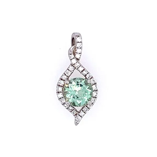 14KW Gold Mint Green Garnet & Diamond Pendant Franzetti Jewelers Austin, TX