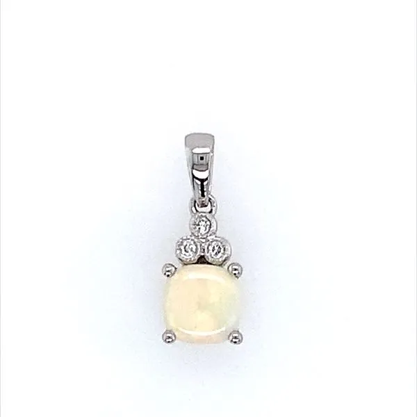 14KW Gold White Opal & Diamond Pendant Franzetti Jewelers Austin, TX