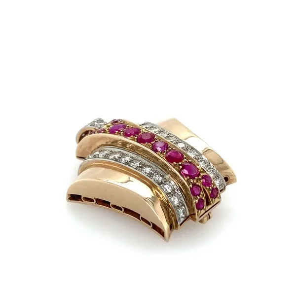 Estate: 10KY Gold Ruby & Diamonds Pendant Image 2 Franzetti Jewelers Austin, TX