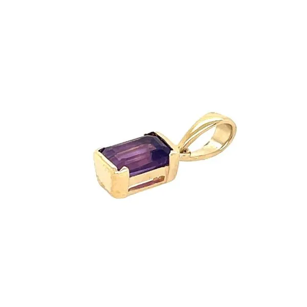 14KY Gold Emerald Cut Amethyst Pendant Image 2 Franzetti Jewelers Austin, TX