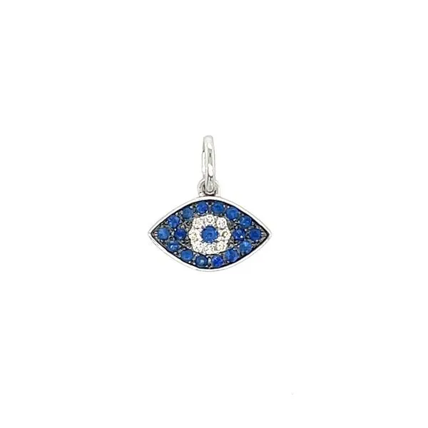 18KW Eye Pendant with Blue Sapphires & Diamonds Franzetti Jewelers Austin, TX