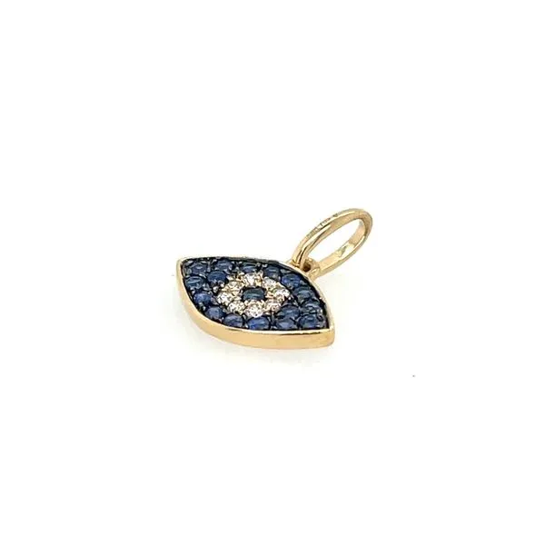 18KY Eye Pendant with Blue Sapphires & Diamonds Image 2 Franzetti Jewelers Austin, TX