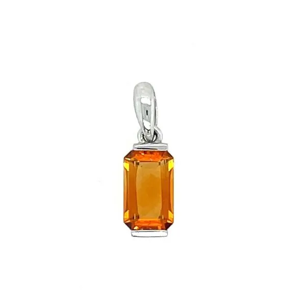 14KW Gold Emerald Cut Orange Citrine Pendant Franzetti Jewelers Austin, TX