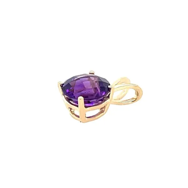 14KY Gold 6 mm Round Amethyst Pendant Image 2 Franzetti Jewelers Austin, TX
