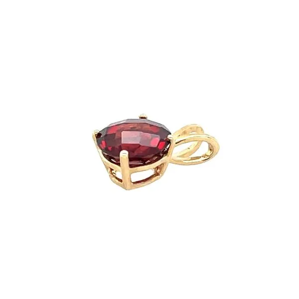 14KY Gold 6 mm Round Garnet Pendant Image 2 Franzetti Jewelers Austin, TX