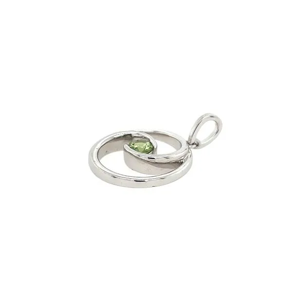 Sterling Silver Pendant with 3.8 mm Round Green Sapphire Image 3 Franzetti Jewelers Austin, TX