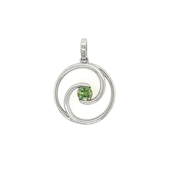 Sterling Silver Pendant with 3.8 mm Round Green Sapphire Franzetti Jewelers Austin, TX