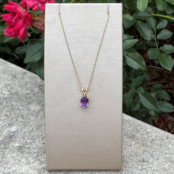 14KY Gold Oval Amethyst Pendant Image 3 Franzetti Jewelers Austin, TX