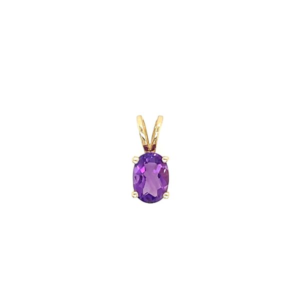 14KY Gold Oval Amethyst Pendant Image 4 Franzetti Jewelers Austin, TX