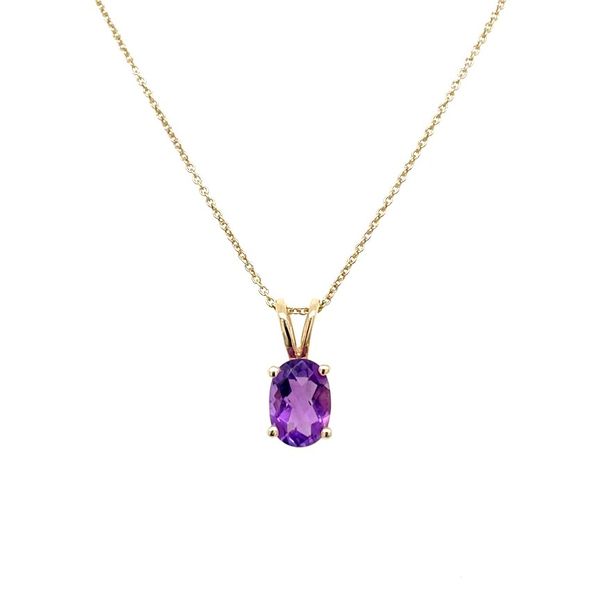 14KY Gold Oval Amethyst Pendant Franzetti Jewelers Austin, TX
