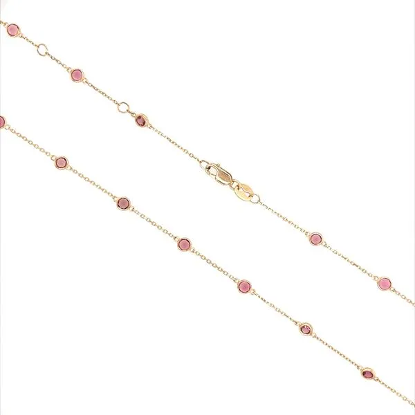 14K Yellow Gold Pink Tourmaline Station Necklace 2.37 CTW Image 2 Franzetti Jewelers Austin, TX