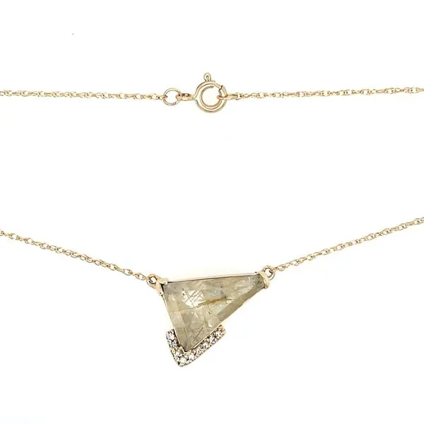 14K Yellow Gold Neckalce with 5.04 Ct Rutilated Quartz Image 4 Franzetti Jewelers Austin, TX