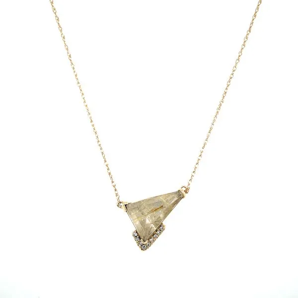 14K Yellow Gold Neckalce with 5.04 Ct Rutilated Quartz Image 5 Franzetti Jewelers Austin, TX