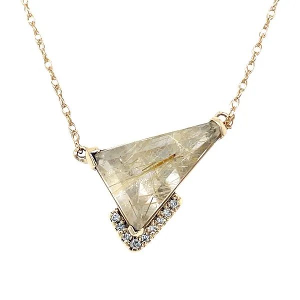 14K Yellow Gold Neckalce with 5.04 Ct Rutilated Quartz Franzetti Jewelers Austin, TX