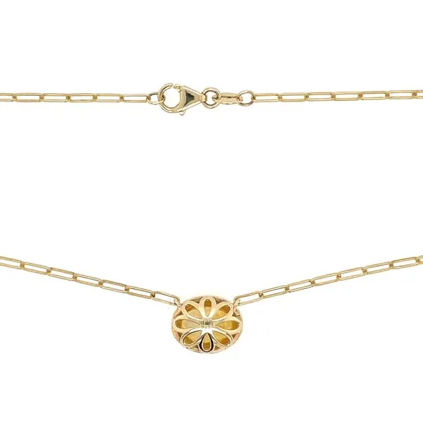 14KY Necklace with Bezel Set 2 Ct Oval Yellow Sapphire - 18